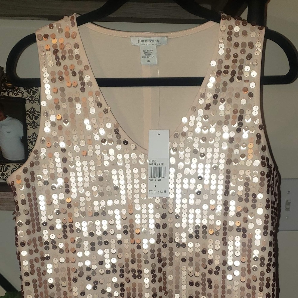 Joan Vass Sequin Tank Size Large